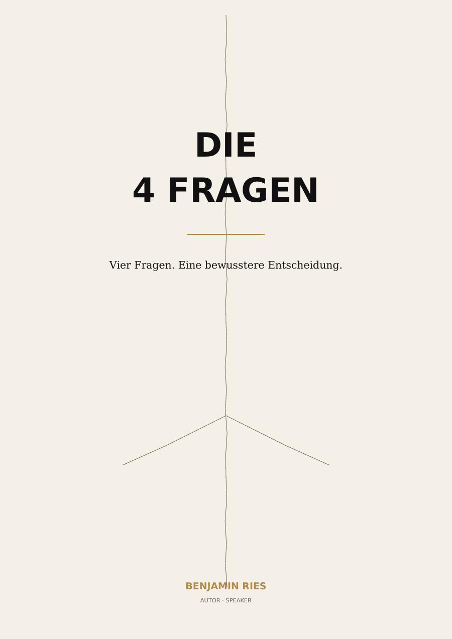 Cover des kostenlosen Workbooks „Die 4 Fragen“ von Benjamin Ries